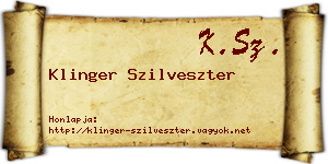 Klinger Szilveszter névjegykártya