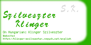 szilveszter klinger business card